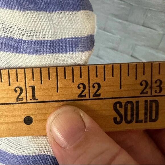 Alessia Pacino made in Italy linen shirt dress blue and white tie neckline - Picture 7 of 8